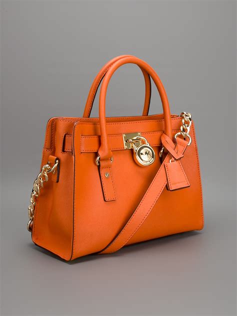 michael kors purse orange|michael kors orange women's totes.